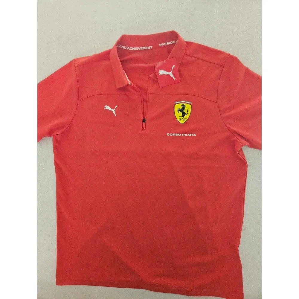 Puma Scuderia Ferrari Corso Pilota Guest Polo Shirt Burnt Red NWT Men's Large